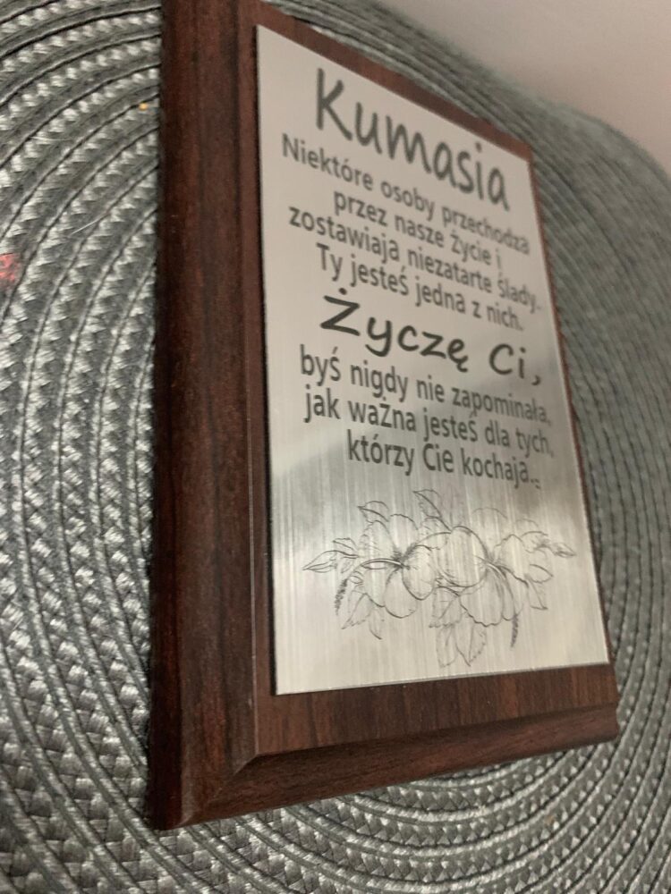 Dyplom/podziękowanie/certyfikat na podkładzie drewnianym! Personalizacja, grawerowanie laserowe! MAŁY - obrazek 3