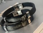 Stalowa bransoletka z opaską z kauczuku! Personalizacja! Laserowe grawerowanie! Unisex! Zdjęcie! - obrazek 3