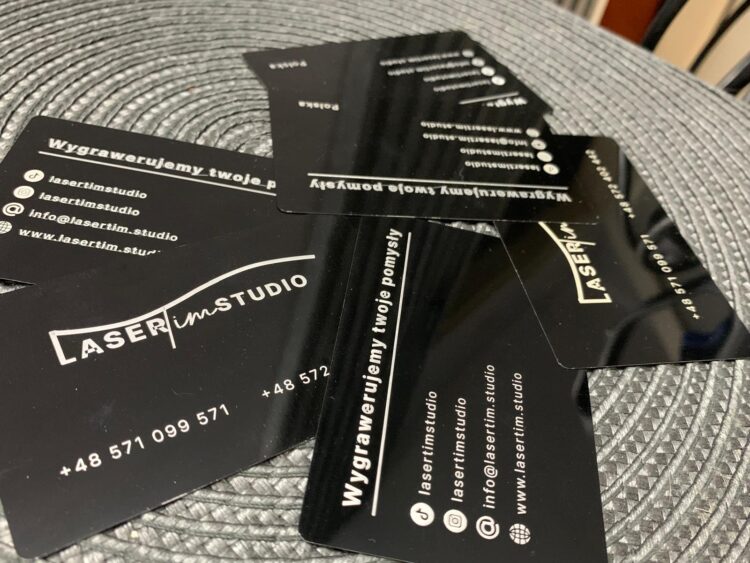 Eleganckie Wizytówki Metalowe z Aluminium z Indywidualnym Grawerem! 100 szt! - obrazek 2