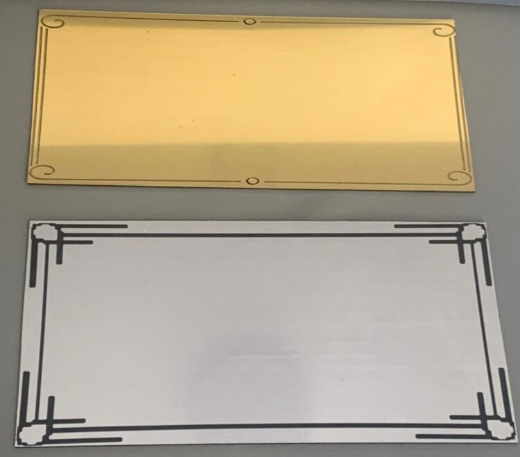 Tablica na drzwi z laminatu grawerskiego. 20cm * 10cm, ZŁOTA! Grawerowanie laserowe. - obrazek 3