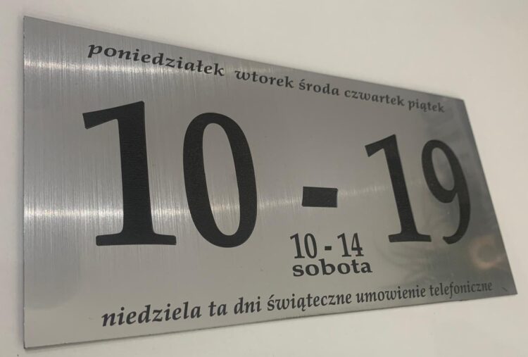 Tablica na drzwi z laminatu grawerskiego. 20cm * 10cm, ZŁOTA! Grawerowanie laserowe. - obrazek 5