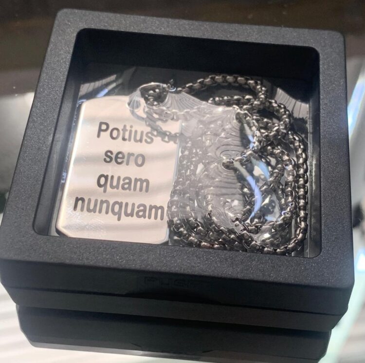 Zestaw prezentowy. Stalowy naszyjnik męski nieśmiertelnik z łańcuszkiem. Personalizacja! Grawerowanie laserowe! - obrazek 2