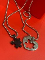 Naszyjnik puzzle srebrne dla PAR! GRAWEROWANIE LASEROWE!
