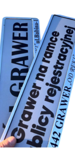 Ramka na tablicę rejestracyjną metalizowana z grawerowaniem laserowym! Personalizacja!